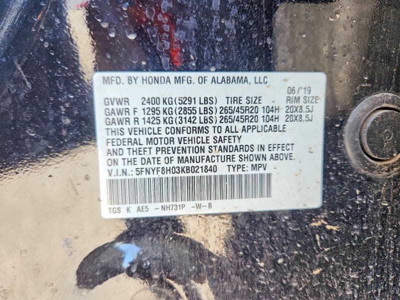 2019 HONDA PASSPORT ELITE 13