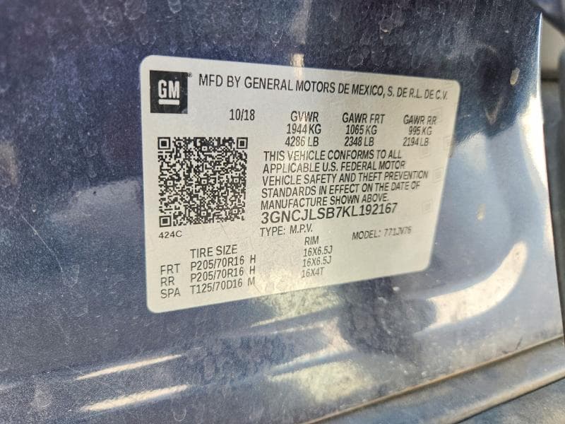 2019 CHEVROLET TRAX 1LT 13
