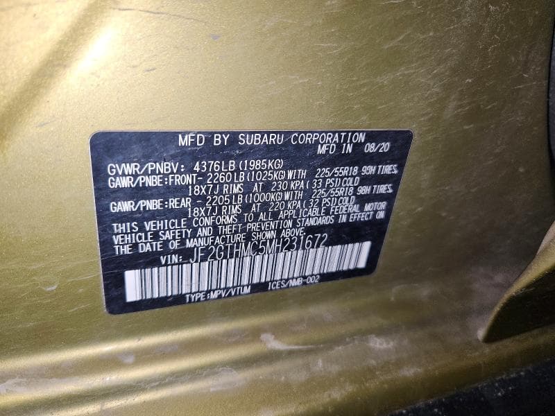 2021 SUBARU CROSSTREK LIMITED 12
