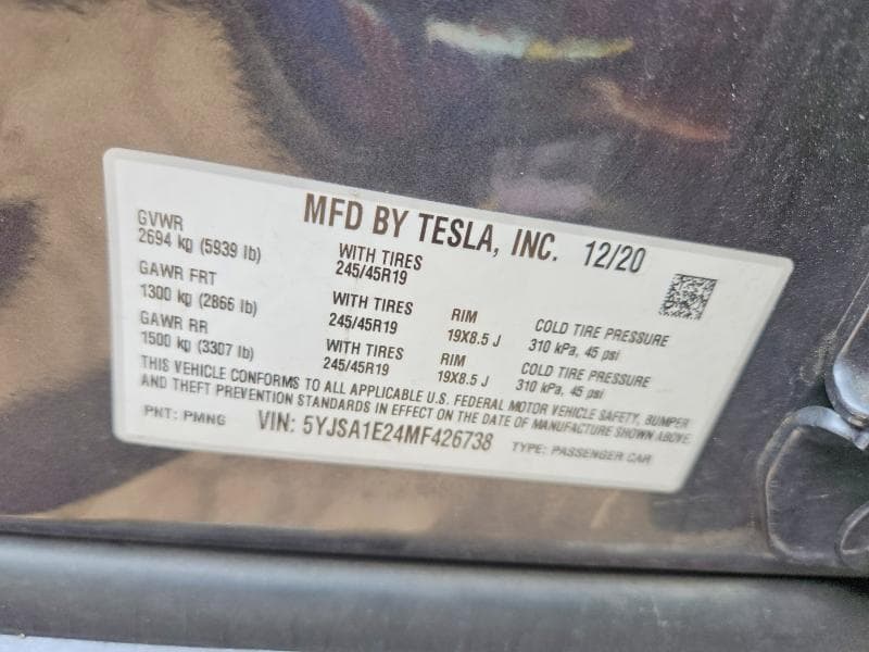 2021 TESLA MODEL S 12