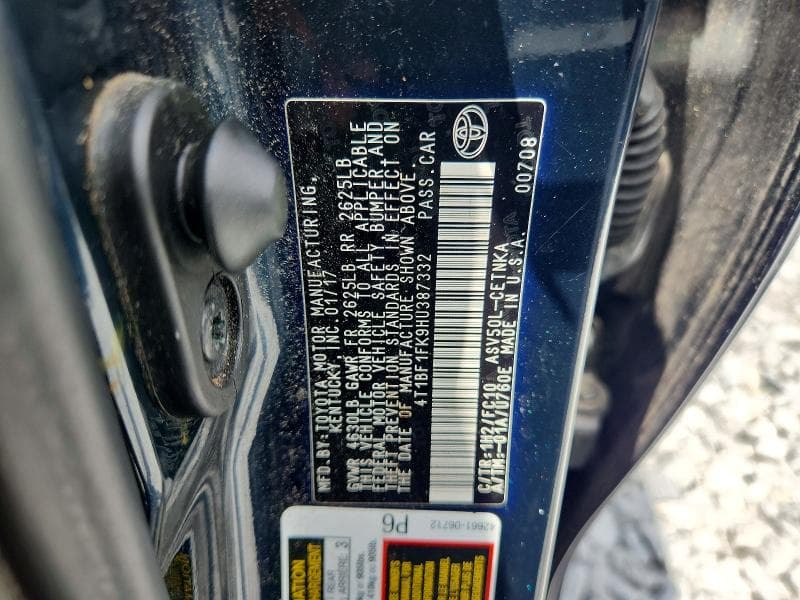 2017 TOYOTA CAMRY LE 12