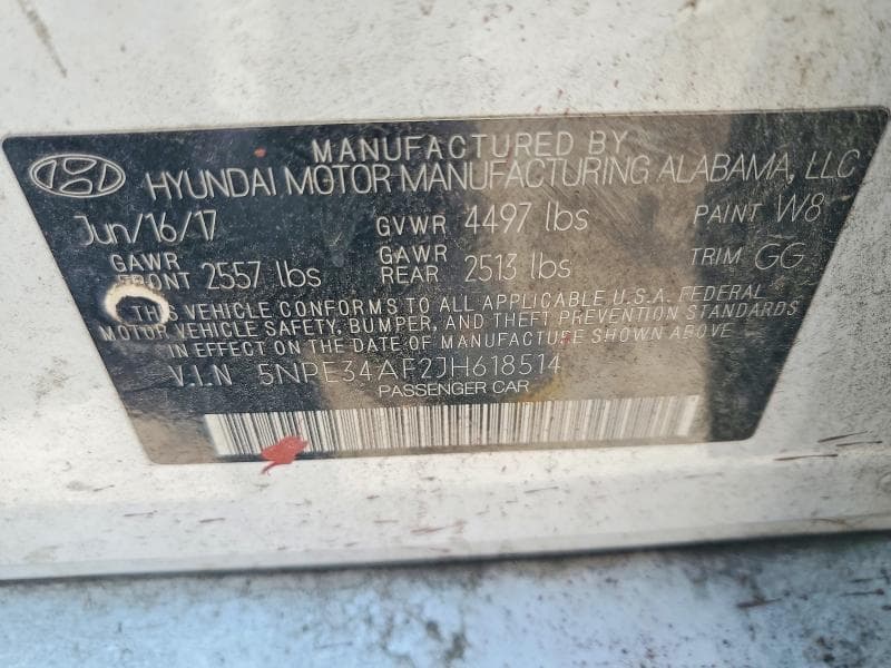 2018 HYUNDAI SONATA SEL 12
