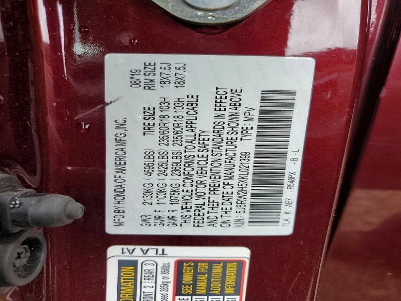 2019 HONDA CR-V EX 13