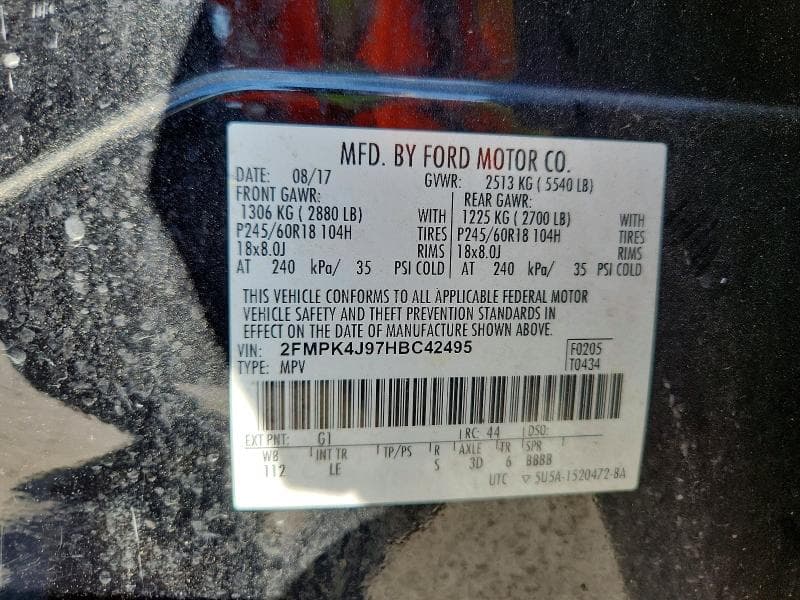2017 FORD EDGE SEL 14