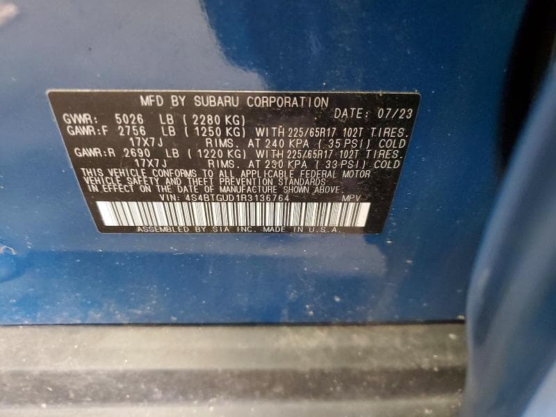 2024 SUBARU OUTBACK WILDERNESS 12