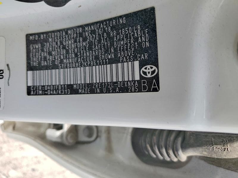 2019 TOYOTA COROLLA LE 13