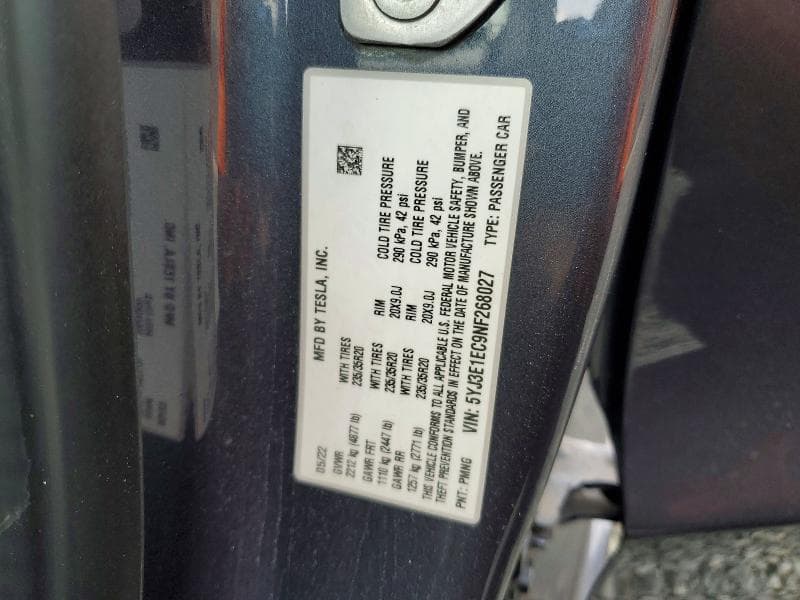 2022 TESLA MODEL 3 13