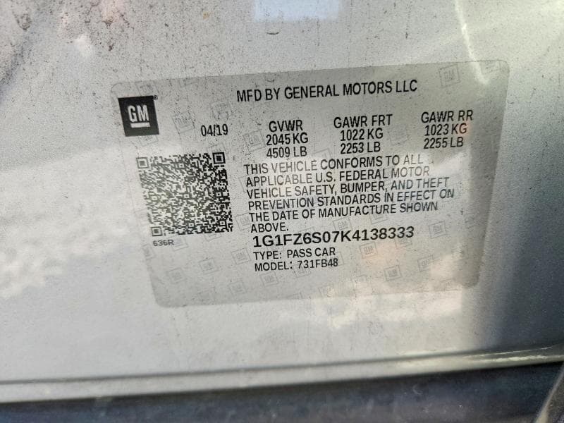2019 CHEVROLET BOLT EV PREMIER 12