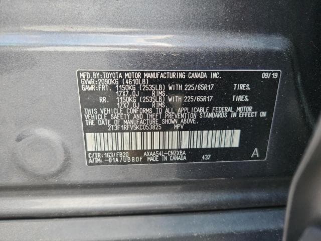 2019 TOYOTA RAV4 LE 13