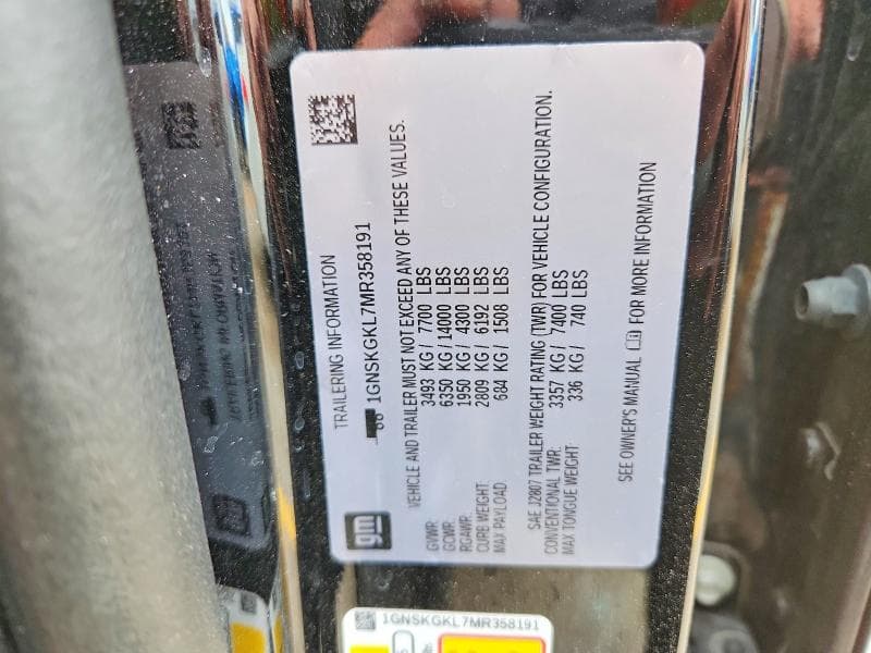 2021 CHEVROLET SUBURBAN K1500 HIGH COUNTRY 13