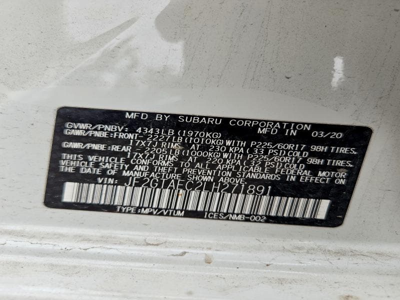 2020 SUBARU CROSSTREK PREMIUM 12