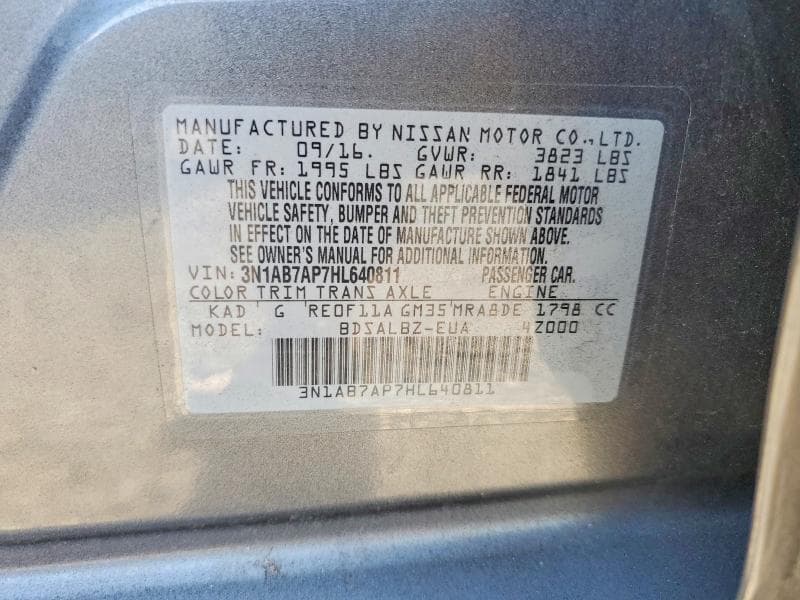 2017 NISSAN SENTRA S 12
