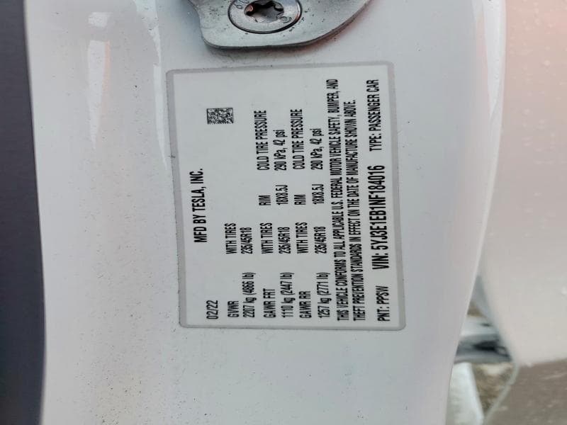 2022 TESLA MODEL 3 13