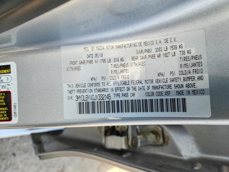 2018 TOYOTA YARIS IA BASE 12
