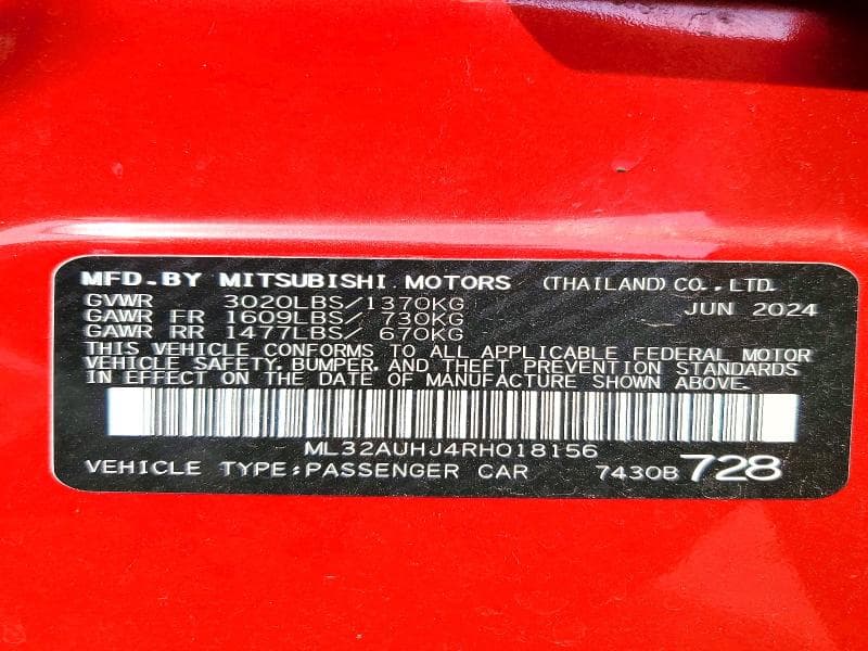 2024 MITSUBISHI MIRAGE ES 13