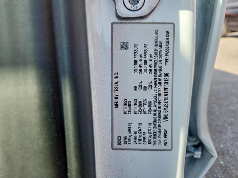2023 TESLA MODEL 3 12