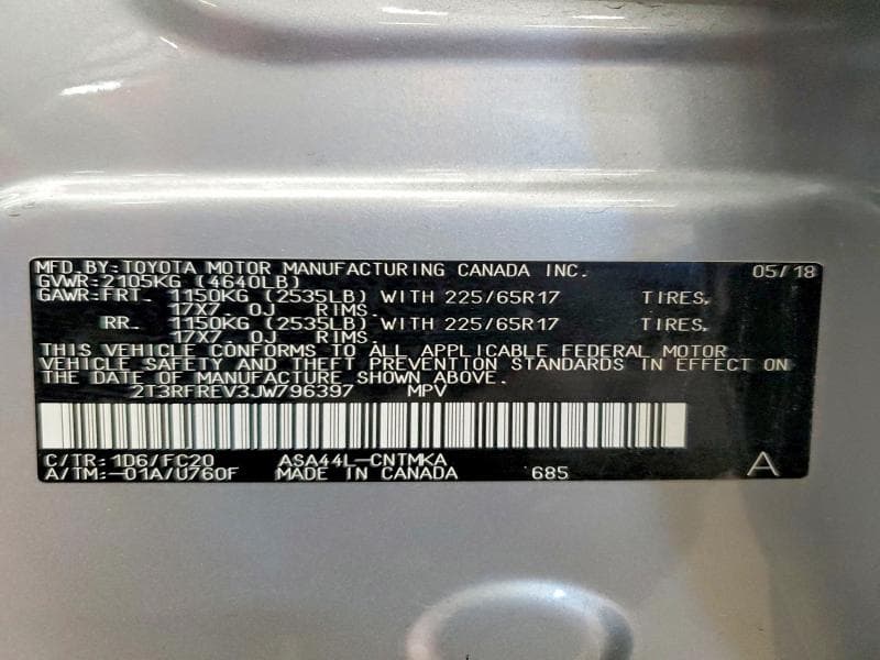 2018 TOYOTA RAV4 XLE 14