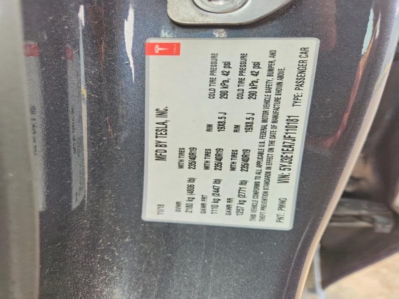 2018 TESLA MODEL 3 12