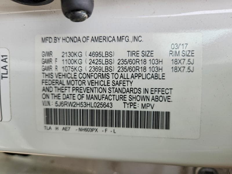 2017 HONDA CR-V EX 12