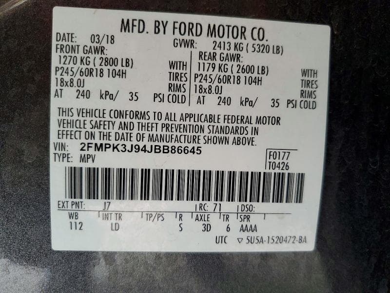 2018 FORD EDGE SEL 12