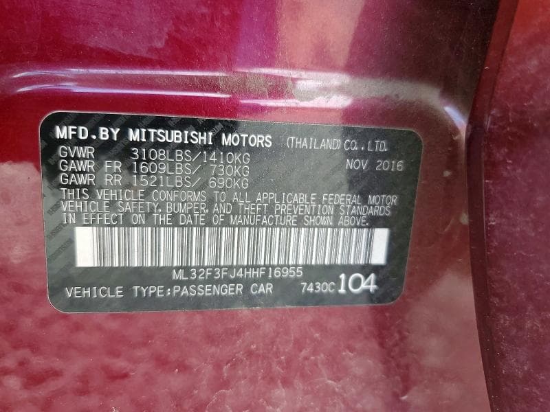 2017 MITSUBISHI MIRAGE G4 ES 12