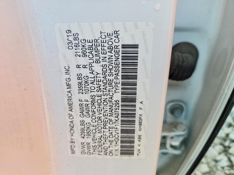 2019 HONDA ACCORD LX 13