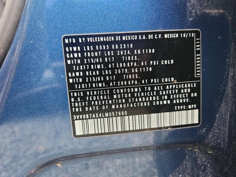 2020 VOLKSWAGEN TIGUAN S 13