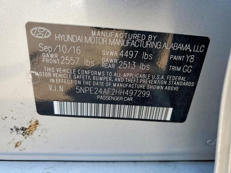 2017 HYUNDAI SONATA SE 12