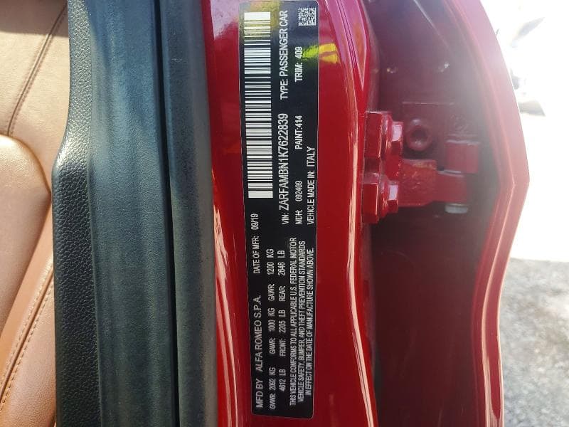 2019 ALFA ROMEO GIULIA TI 12