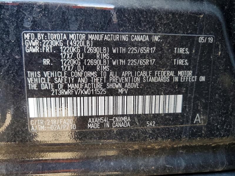 2019 TOYOTA RAV4 HYBRID XLE 13