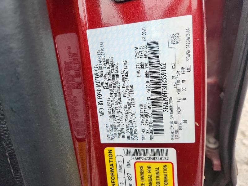 2017 FORD FUSION SE 12