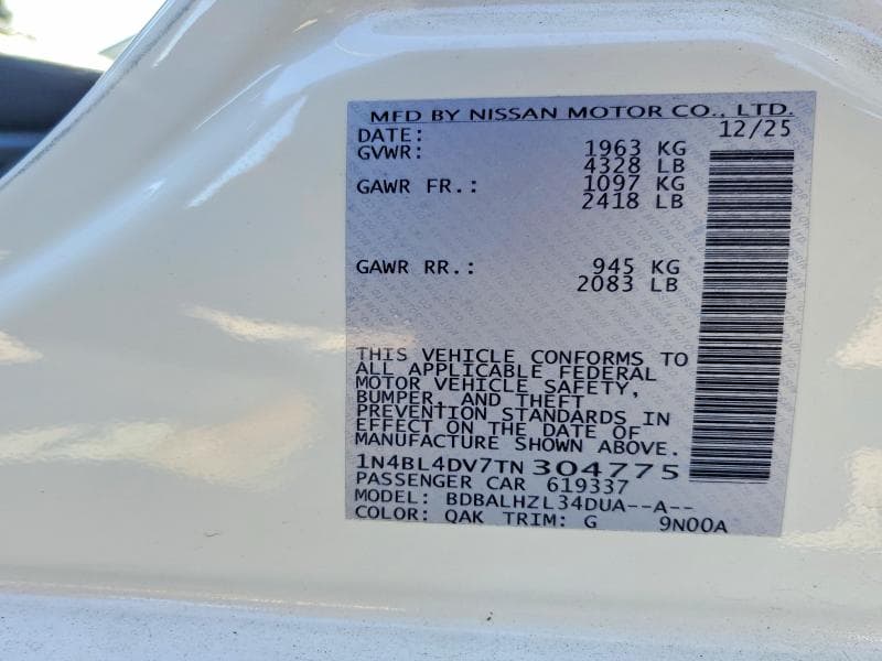 2026 NISSAN ALTIMA SV 13