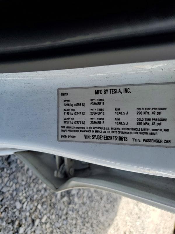 2019 TESLA MODEL 3 12