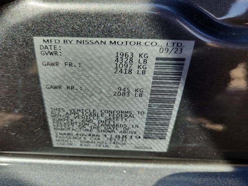 2024 NISSAN ALTIMA SV 13
