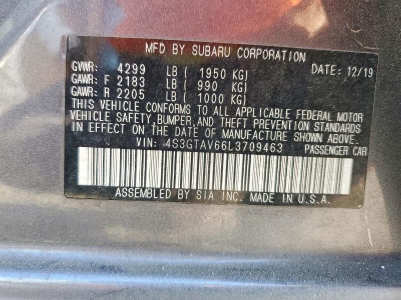 2020 SUBARU IMPREZA PREMIUM 12