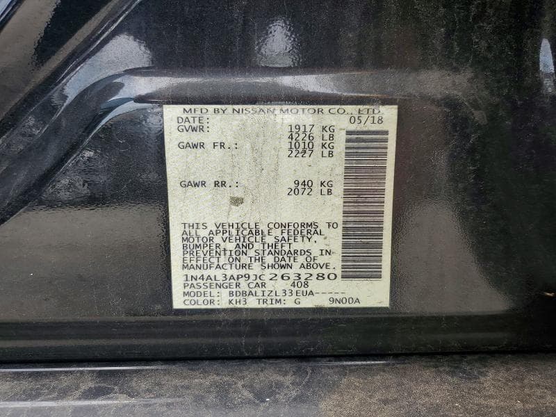 2018 NISSAN ALTIMA 2.5 SV 12