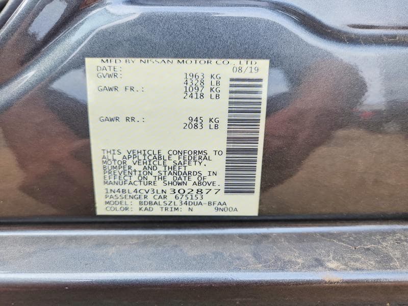 2020 NISSAN ALTIMA SR 12