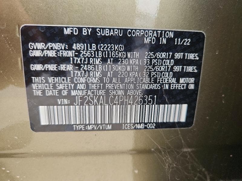 2023 SUBARU FORESTER WILDERNESS 12