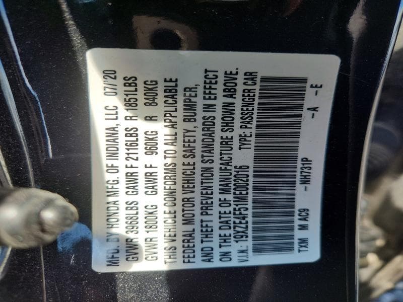 2021 HONDA INSIGHT EX 12