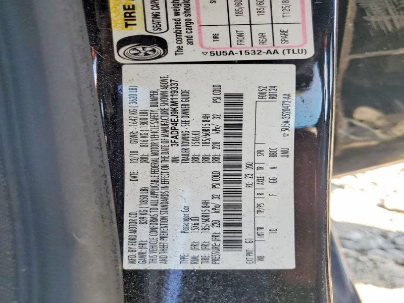 2019 FORD FIESTA SE 13