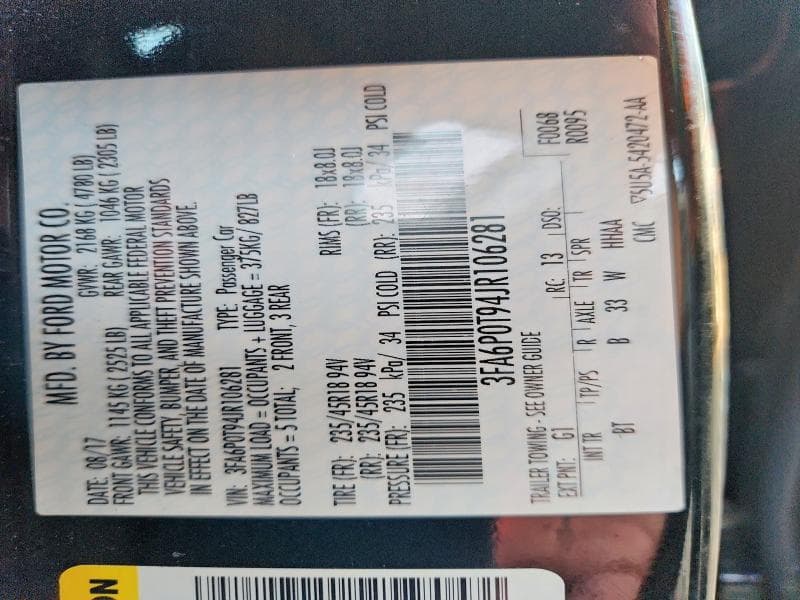 2018 FORD FUSION SE 12