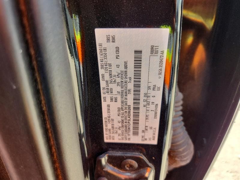2020 FORD F150 SUPERCREW 12