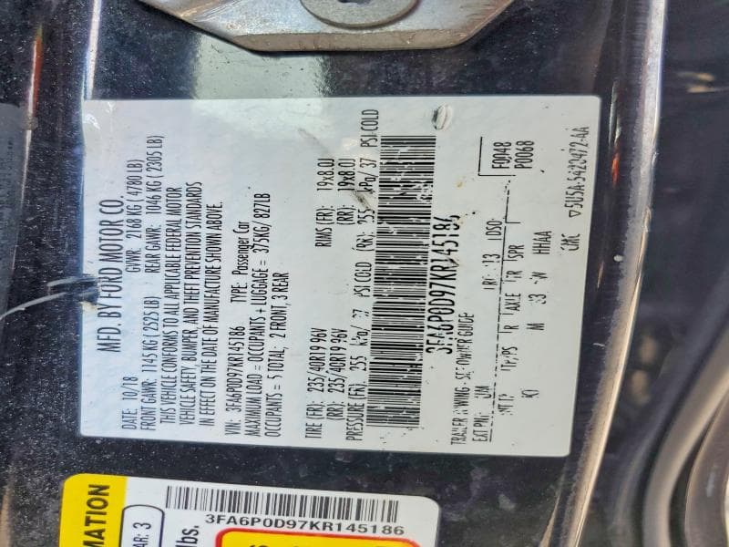 2019 FORD FUSION TITANIUM 12