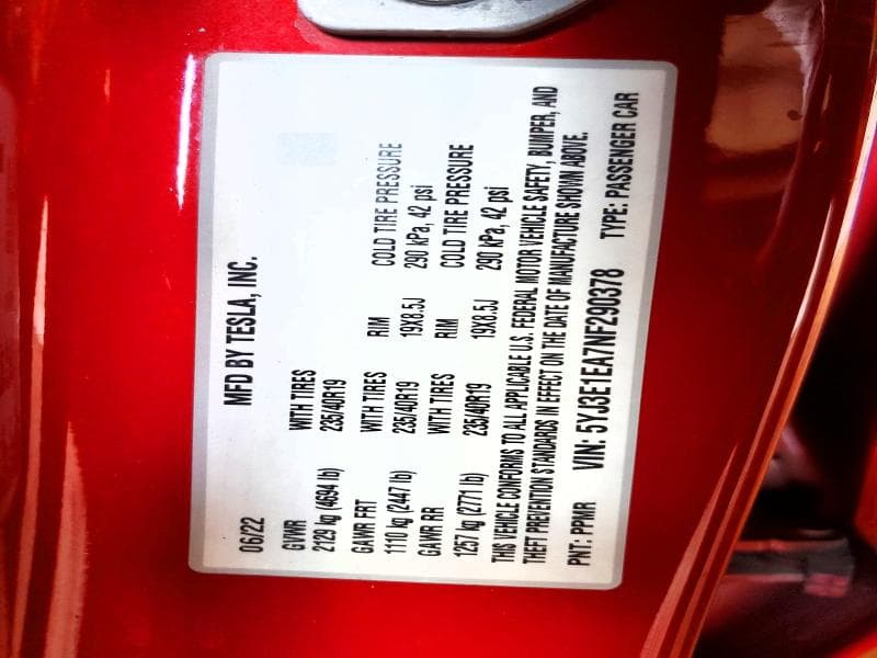 2022 TESLA MODEL 3 12