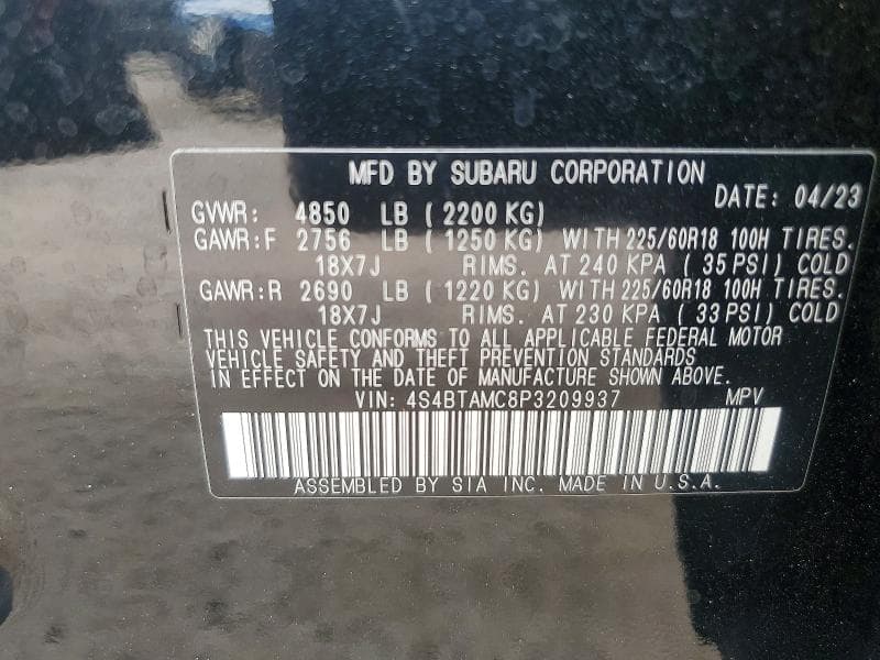 2023 SUBARU OUTBACK LIMITED 14