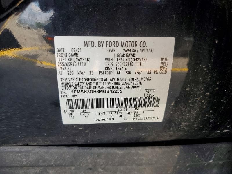 2021 FORD EXPLORER XLT 14