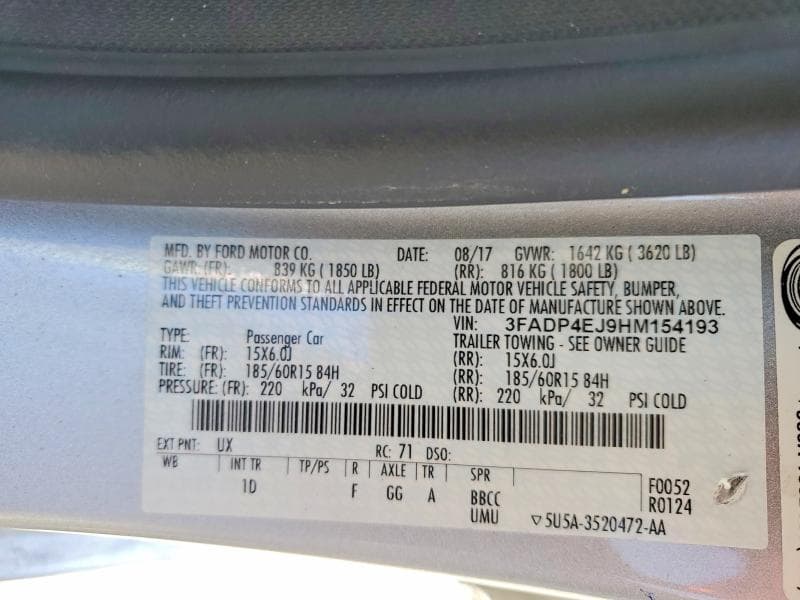 2017 FORD FIESTA SE 14
