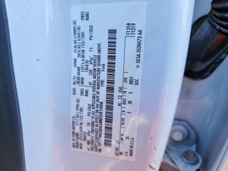 2021 FORD F250 SUPER DUTY 13