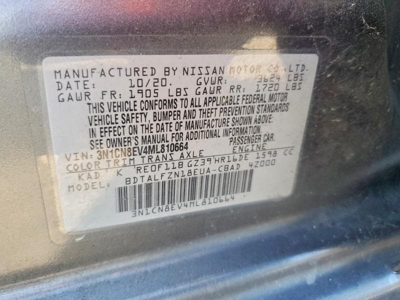 2021 NISSAN VERSA SV 12