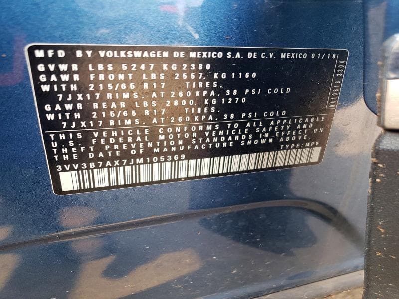 2018 VOLKSWAGEN TIGUAN SE 13